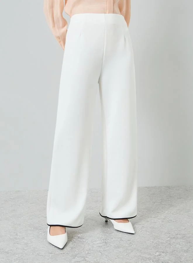 Styli Women White Wide Leg Trousers